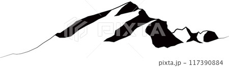 唐松岳　シルエット 117390884