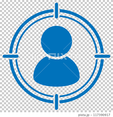 Customer target icon blue Customer target icon blue 117390917