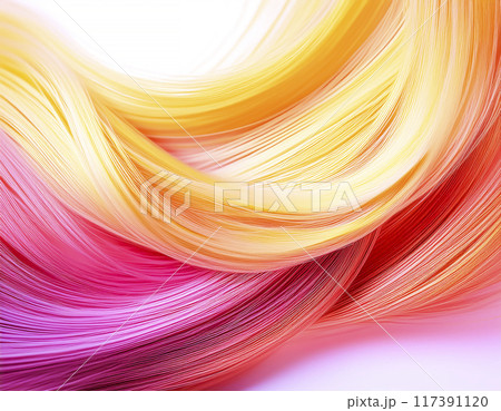 ファッション用ウイッグのイメージ素材　金色　ピンク色 117391120