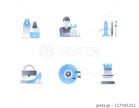 Human household items - flat design style icons set Human household items - flat design style icons set 117391251