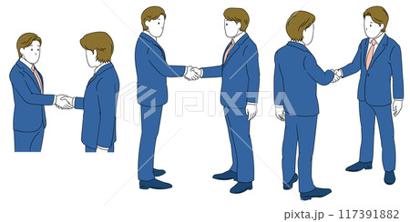 握手をしているビジネスパーソン(男性)イラスト素材 握手をしているビジネスパーソン(男性)イラスト素材 117391882