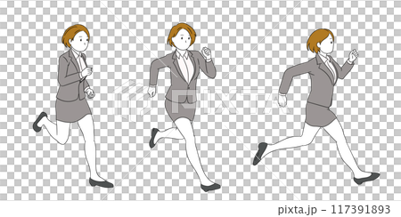 走るビジネスパーソン(女性)イラスト素材 走るビジネスパーソン(女性)イラスト素材 117391893
