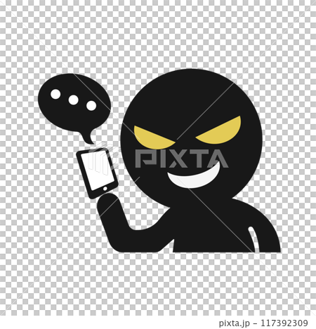 Scammers committing phone scams using smartphones 117392309