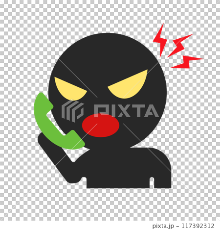 電話で脅迫する詐欺師 電話で脅迫する詐欺師 117392312