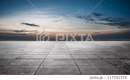 空と地面の背景 117392378