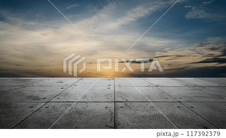 空と地面の背景 117392379