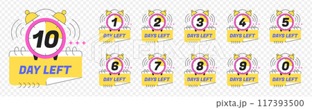 Urgency countdown timer numbers of days left to go, last offer badges 117393500