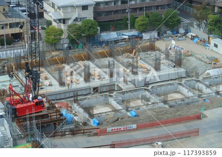 高層マンション建築現場 高層マンション建築現場 117393859