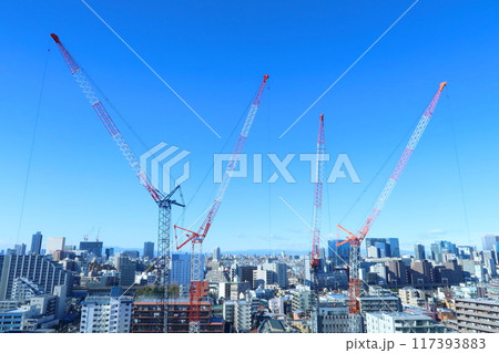 高層マンション建築現場 117393883