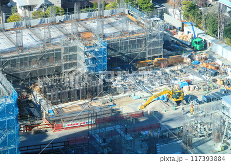 高層マンション建築現場 117393884
