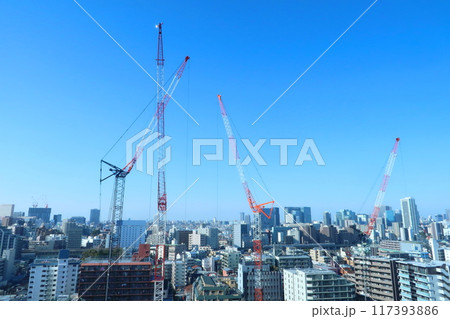 高層マンション建築現場 117393886