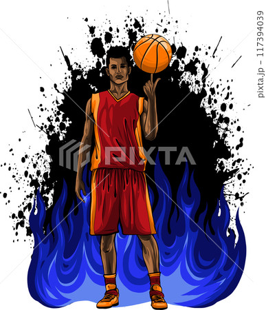 vector basketball player, ball on white background 117394039