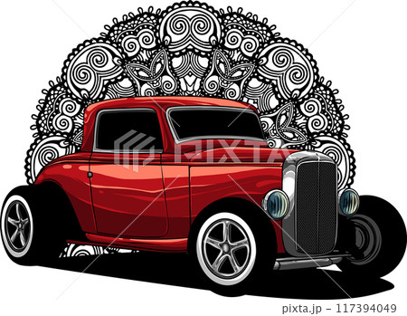 draw of hot rod car vector illustration design 117394049