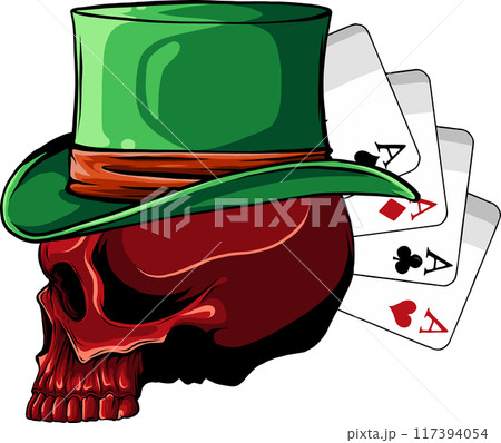 colored draw of human skull vector illustration design 117394054