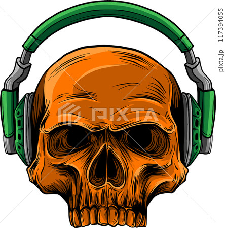 colored draw of human skull vector illustration design 117394055