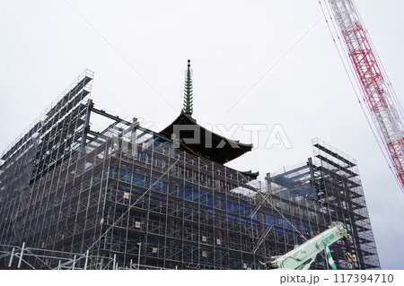 保存修理工事中の興福寺五重塔(奈良県奈良市) 保存修理工事中の興福寺五重塔(奈良県奈良市) 117394710