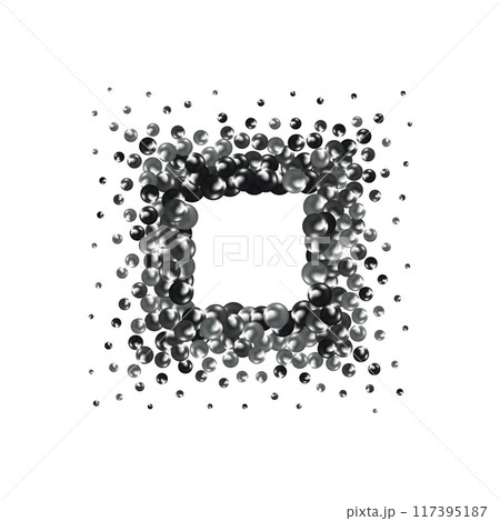 Abstract pattern with glass color balls or precious pearls. Glossy realistic ball. 3d vector illustration. Photo frame. eps 10 Abstract pattern with glass color balls or precious pearls. Glossy realistic ball. 3d vector illustration. Photo frame. eps 10 117395187