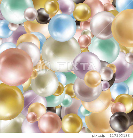 3d render, pastel candy balls, abstract background, pearls, beads assortment. Color background. eps 10 117395188