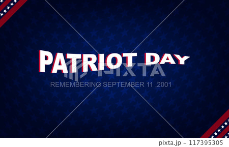 September 11, patriot day background. United states flag poster. Modern design vector illustration. 117395305
