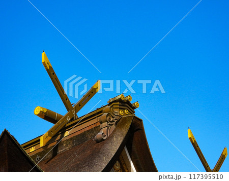 岡山県 吉備津神社本殿の千木 岡山県 吉備津神社本殿の千木 117395510
