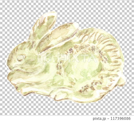 水彩畫兔子盤 117396086