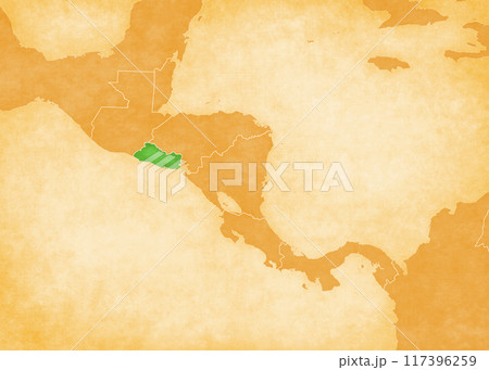 Ocher map of Central America - El Salvador 117396259