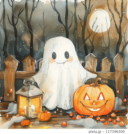 キュートなおばけのハロウィンナイト 117396300