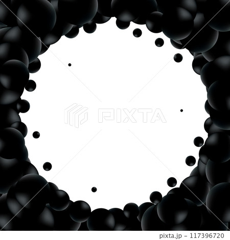 Frame made of mother-of-pearl blue pearls. Festive decor element. Eps 10 117396720