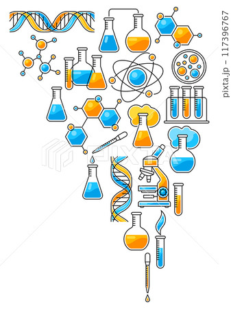 Background with science items. Medical concept image. Background with science items. Medical concept image. 117396767