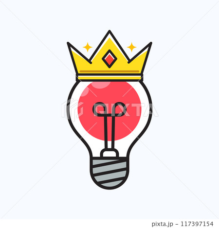A light bulb with golden crown. Isolated Vector Illustration 117397154