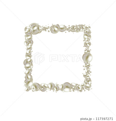 Photo frame made of silver balls. Decorative element. Photo frame made of silver balls. Decorative element. 117397271