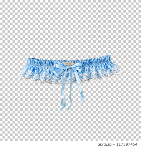 Sky blue lace garter serene and light capturing a gentle twist airy and delicate 117397454