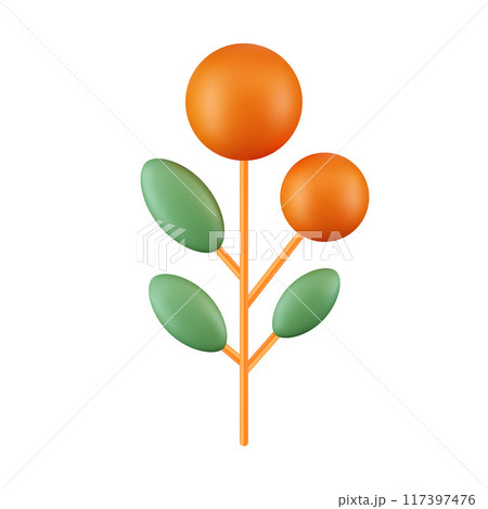 3d vector render autumn plant. 117397476