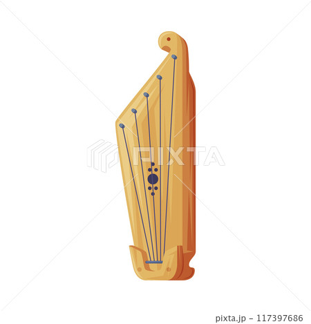 Harp as Stringed Musical Instrument and Finland Symbol and Attribute Vector Illustration 117397686