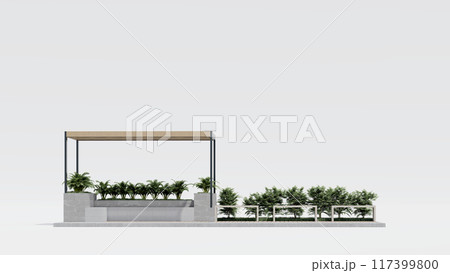 architecture garden park landscape terrace nature design modern 3d render. 117399800