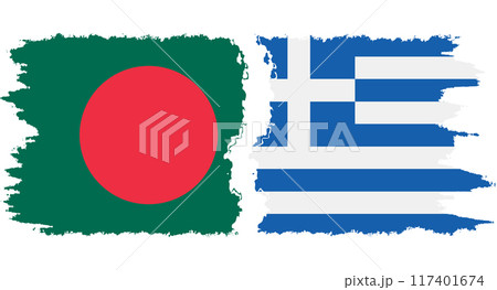 Greece and Bangladesh grunge flags connection vector Greece and Bangladesh grunge flags connection vector 117401674