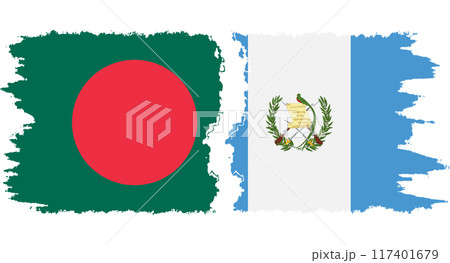 Guatemala and Bangladesh grunge flags connection vector 117401679