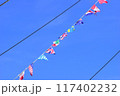 青空と三角の国旗の旗 117402232