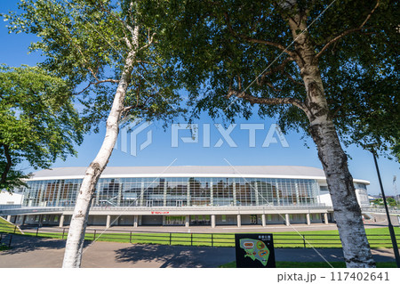 「青森県」夏・青空と長根公園の風景　八戸市 117402641
