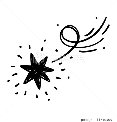 手書きの流れ星イラスト 117403051