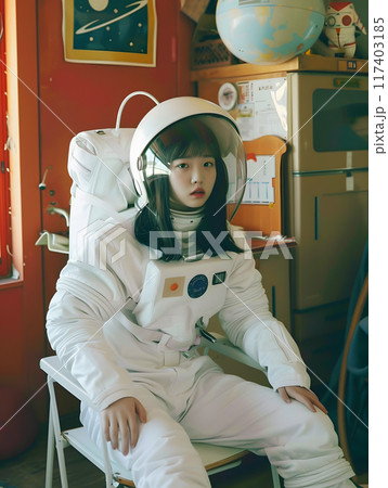 宇宙を夢見る、果敢なアジア人女性 117403185