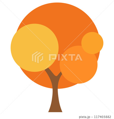 カットイラスト_樹木_秋 117403882