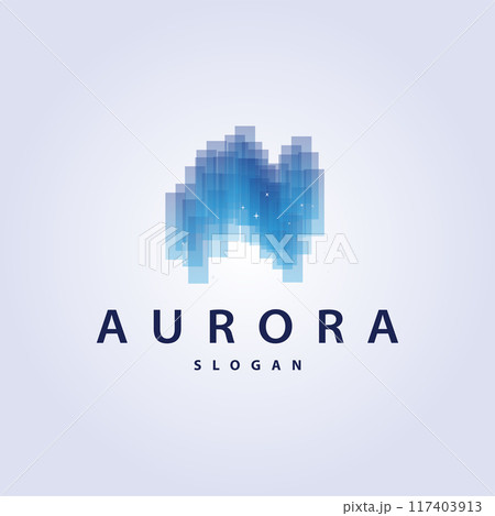 Aurora Light Wave Sky View Logo, Simple Abstract Templet Illustration Design 117403913