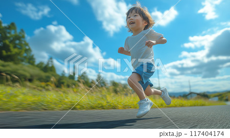 ランニングをする男の子 117404174