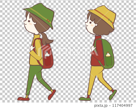 女人去爬山的插畫 117404997