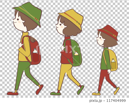 登山に行く家族のイラスト 登山に行く家族のイラスト 117404999