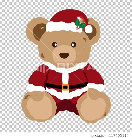 Cute teddy bear dressed as Santa Cute teddy bear dressed as Santa 117405114
