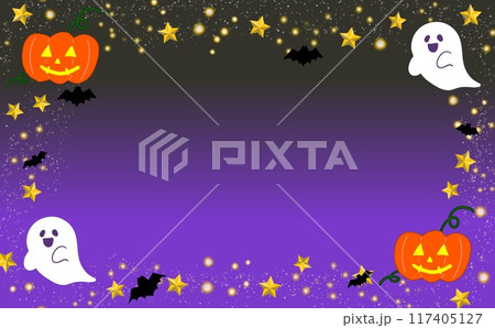 ハロウィンのかわいいフレーム ハロウィンのかわいいフレーム 117405127