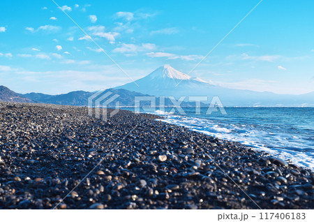 世界遺産 三保の松原から望む富士山 世界遺産 三保の松原から望む富士山 117406183