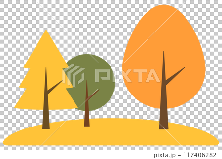 Cartoon trees autumn Cartoon trees autumn 117406282